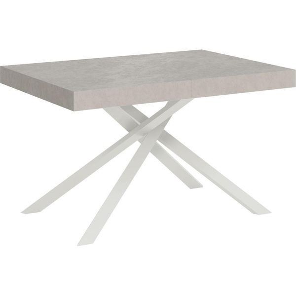 Ityhome - Tavolo Allungabile 120/380X90 Cm Karida Cashmere Gambe Bianche-image