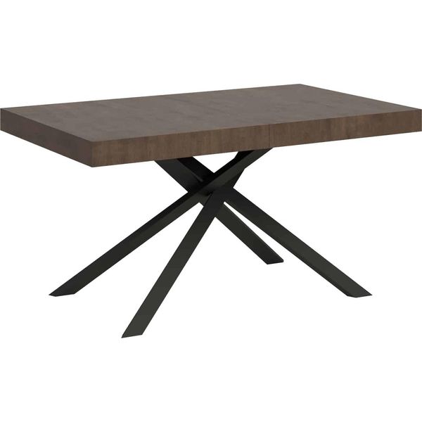 Ityhome - Tavolo Allungabile 140/400X90 Cm Karida Noce Gambe Antracite-image