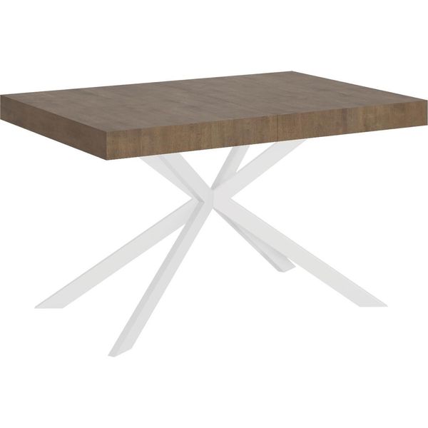 Ityhome - Tavolo Allungabile 140/244X90 Cm Plaker Noce Gambe Bianche-image