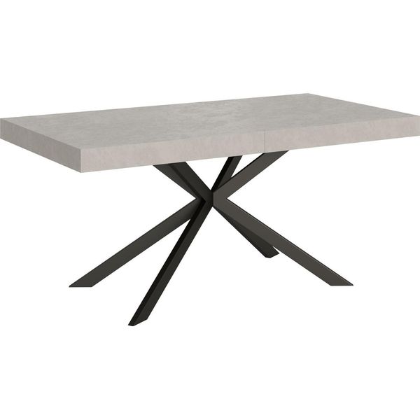 Ityhome - Tavolo Allungabile 160/420X90 Cm Plaker Cashmere Gambe Antracite-image