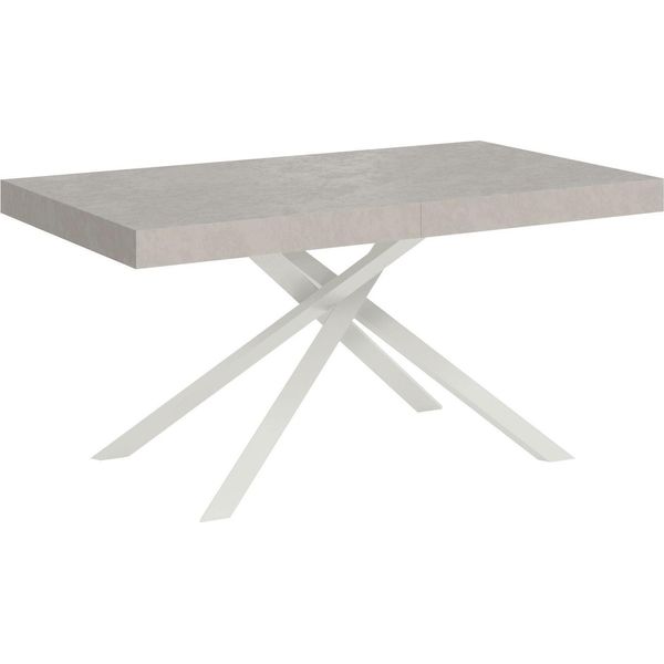 Ityhome - Tavolo Allungabile 160/264X90 Cm Karida Cashmere Gambe Bianche-image