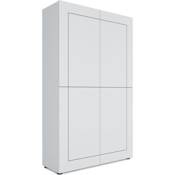 Itamoby - Credenza Alta 4 Ante 100X35X165 Cm Elios Bianco Lucido-image