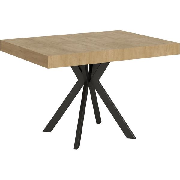 Ityhome - Tavolo Allungabile 120/224X90 Cm Dolcezza Quercia Natura Gambe Antracite-image