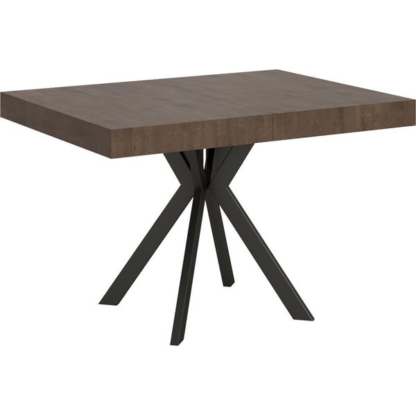 Ityhome - Tavolo Allungabile 120/204X80 Cm Dolcezza Noce Gambe Antracite-image