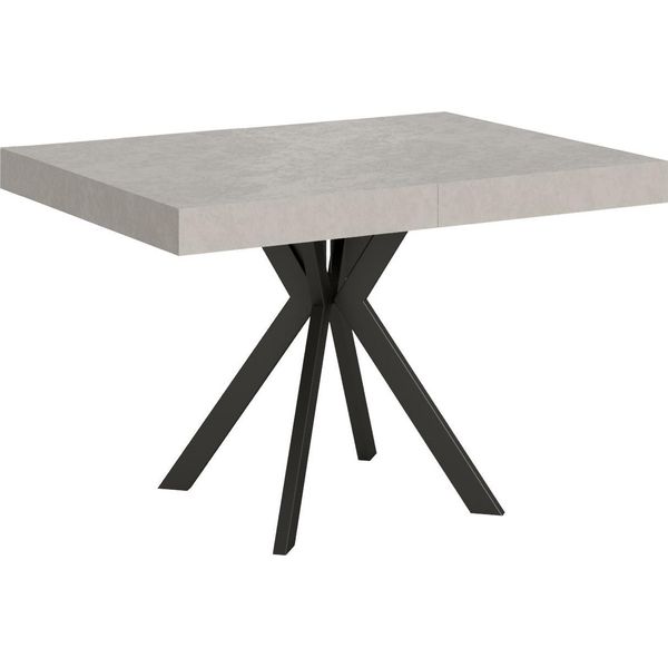 Ityhome - Tavolo Allungabile 120/204X80 Cm Dolcezza Cashmere Gambe Antracite-image