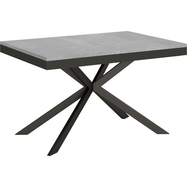 Ityhome - Tavolo Allungabile 180/284X90 Cm Plaker Evolution Cemento Telaio E Gambe Antracite-image
