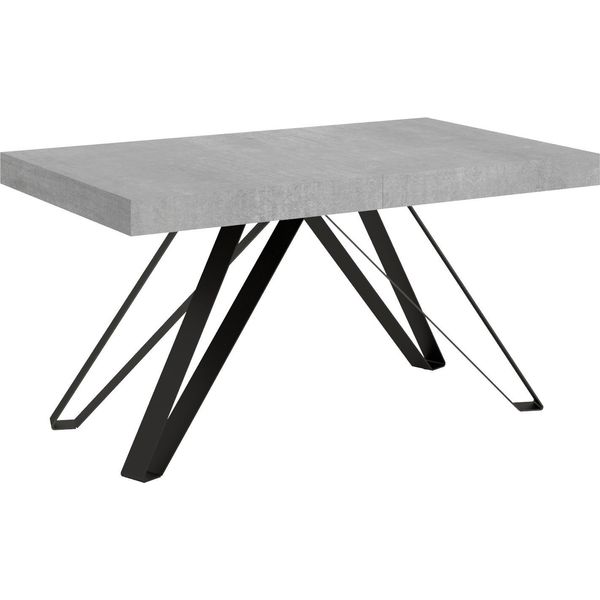 Ityhome - Tavolo Allungabile 160/264X90 Cm Terium Cemento Gambe Antracite-image