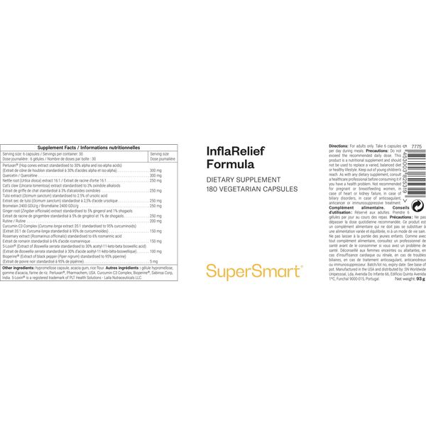 Supersmart Inflarelief Formula Dietary Supplement - 180 Caps. Veg.-image