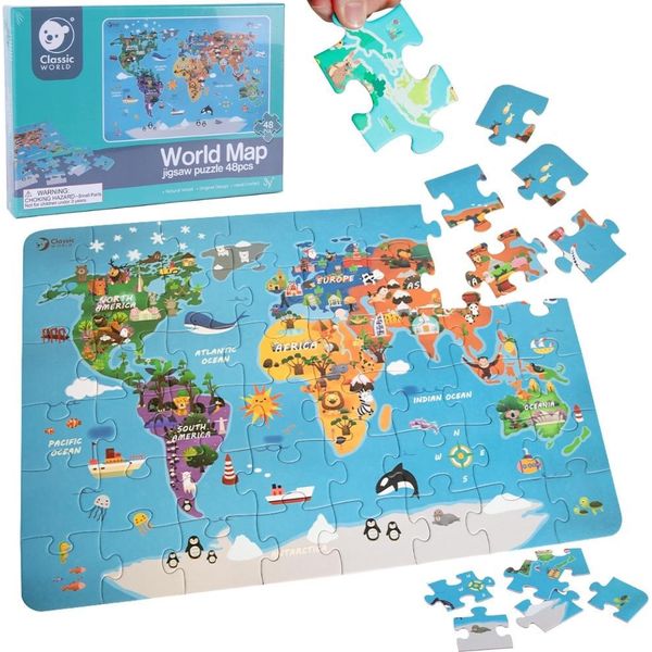Puzzle Del Mondo Classico Mappa Del Mondo-image