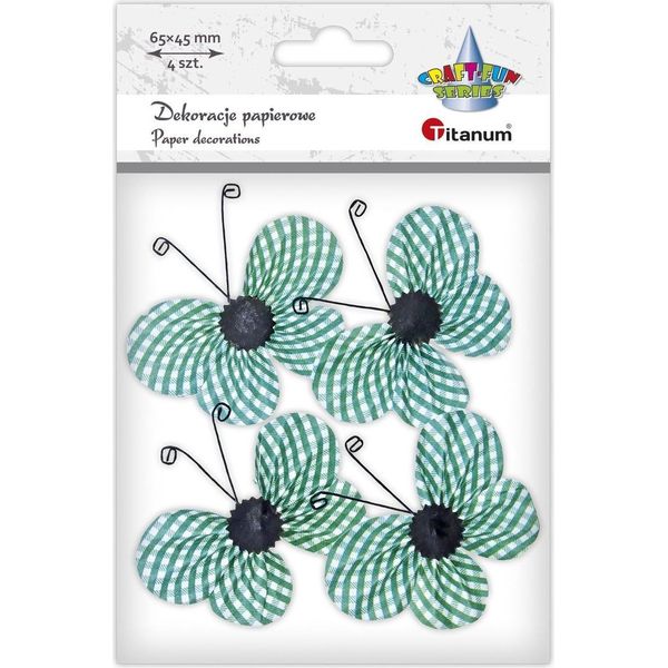 Decorazioni Di Carta 3D Farfalle Verde 4 Pezzi Titanum-image