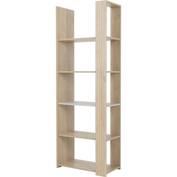 BüCherregal Gami "Straw", Beige (Kestina Nature Nachbildung), B:62Cm H:175Cm T:33Cm, Holzwerkstoff, Regale, BüCherregal, BüCherregal Mit 5 RegalböDen-image