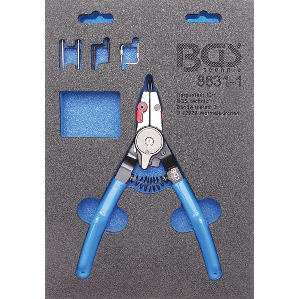 Bgs Pinze Per Anelli Elastici Esterni/Interni, Punte Intercambiabili 180 Mm - 8831-1-image