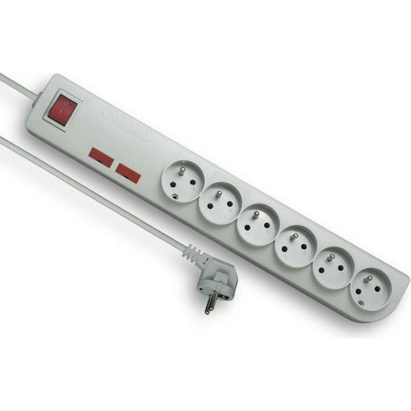 Cavo Di Prolunga Per Protezione Da Sovratensioni A 6 Vie Da 3 M Grigio Elgotech PSF2-603-image
