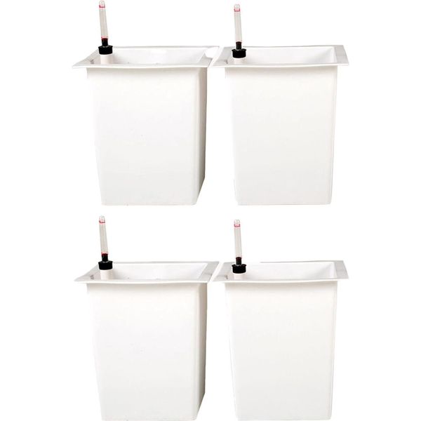 Vivanno Accessori Per Fioriere In Plastica Inserto Per Irrigazione Conico, Bianco Opaco - 29X29X32 Cm-image