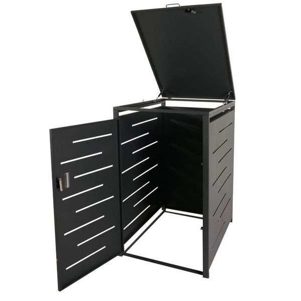 Xl 1 Cestino/2 Cestini HWC-E83, Contenitore Per Rifiuti, Espandibile 116X71X98Cm ~ Antracite, Acciaio 39Kg-image