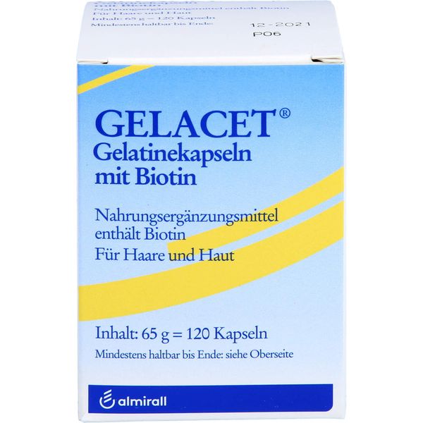 Gelacet Capsule Di Gelatina Con Biotina Per Capelli E Pelle, 120 Capsule-image