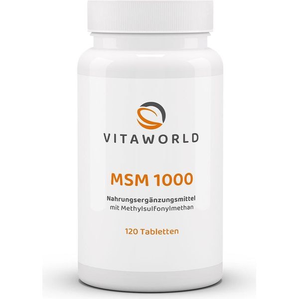 Vitaworld Msm 1000 | 120 Compresse | 1000 Mg Di Msm Per Compressa | Prodotto In Germania | Vegano-image