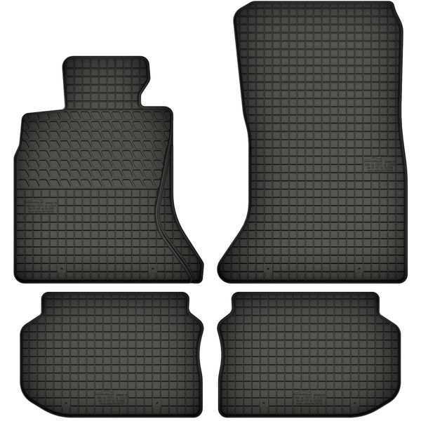 Tappetini In Gomma Adatti Per Bmw Serie 5 F10 / F11 (2010-2013) Set Di Tappetini In Gomma Neri + Stopper-image