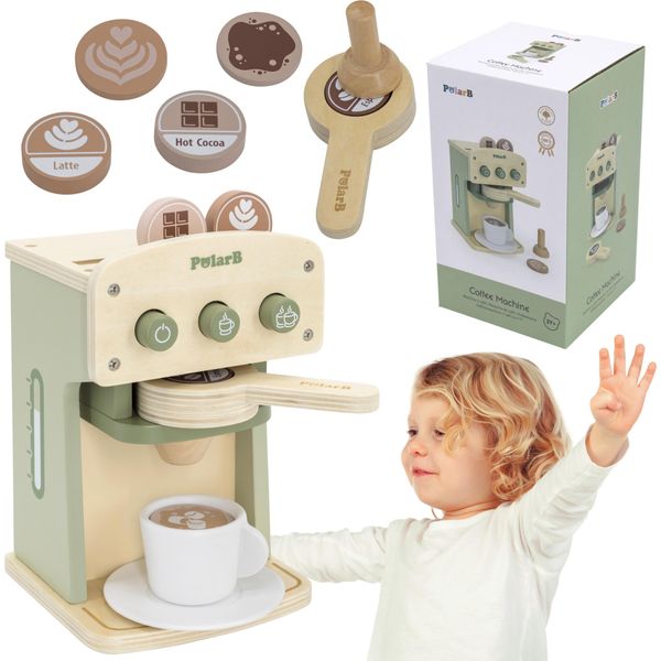 Viga Polarb Macchina Da Caffè In Legno Verde + Accessori-image