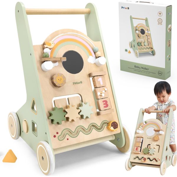 Viga Polarb Passeggino Di Legno Educativo Verde-image