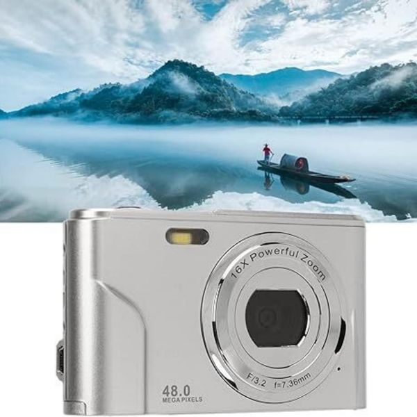 Aiorber Fotocamera Digitale Compatta Da 48MP, Zoom 16X, Per Viaggi E Fotografia - Argento-image