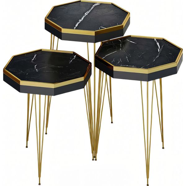 Elegante Tavolino In Legno Nero In Stile Moderno-image