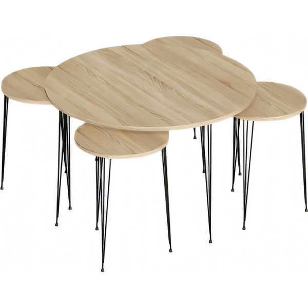 Elegante Tavolino In Legno Di Colore Marrone Caldo Per Un Soggiorno Moderno-image
