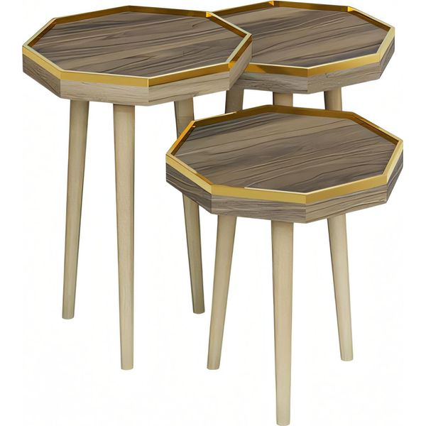 Elegante Tavolino In Legno Grigio In Stile Moderno-image
