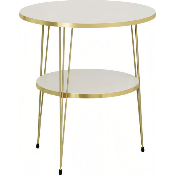 Tavolino In Metallo Beige Moderno Ed Elegante-image
