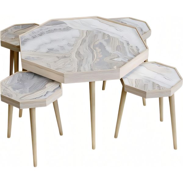 Tavolino E Tavolini In Legno Beige In Stile Moderno-image