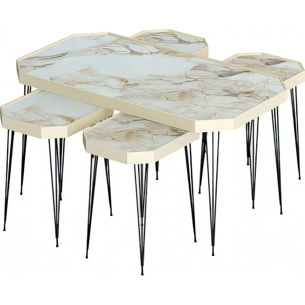 Elegante Tavolino In Legno Beige Per Un Soggiorno Moderno-image