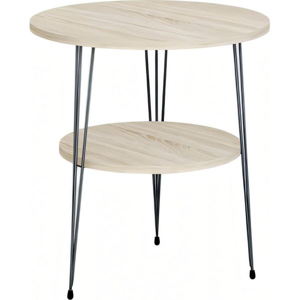 Tavolino In Metallo Beige Moderno Ed Elegante-image