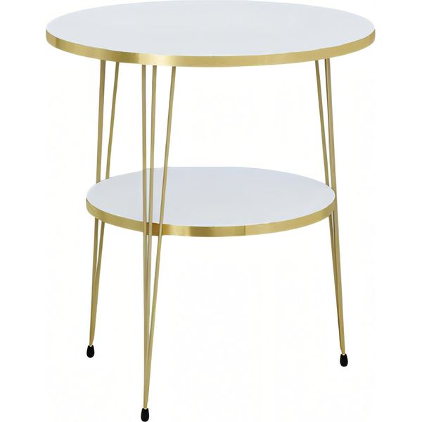 Tavolino In Metallo Bianco Moderno Elegante-image