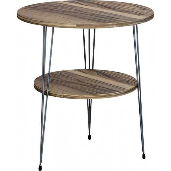 Tavolino In Metallo Marrone In Stile Moderno Ed Elegante-image