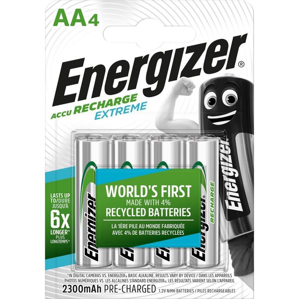 Energizer Accu Recharge Extreme 2300 Aa BP4 Batteria Ricaricabile Al Nichel Idruro Metallico (Nimh) (E300624600)-image