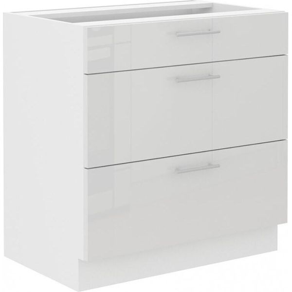 Armadietto Inferiore Con Cassetti Lajla - Larghezza 80 Cm, Bianco-image
