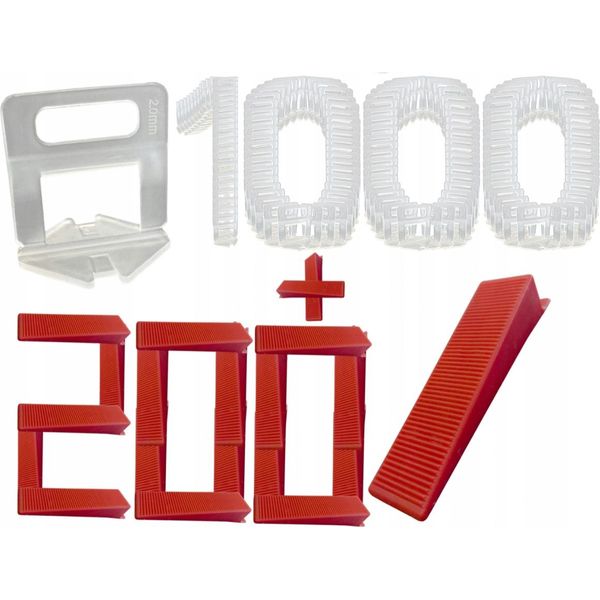 Sistema Di Livellamento Per Piastrelle Set 1000 Clip 200 Cunei 2 Mm Strumento Per La Posa Delle Piastrelle-image