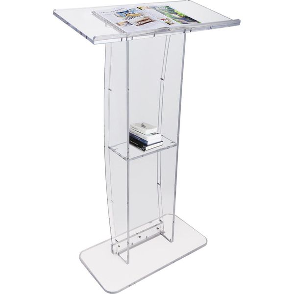 Podio In Acrilico, Alto 47", Supporto Per Podio In Acrilico Trasparente Con Ampia Superficie Di Lettura E Ripiano, Pulpiti In Acrilico Trasparente Da Pavimento Per Chiesa, Ufficio, Scuola"-image