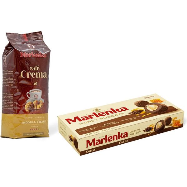 Marlenka® Duopack - Palline Al Miele Al Cacao (1 X 235 G) + Caffè Crema (1 X 500 G) - Chicchi Di Caffè-image