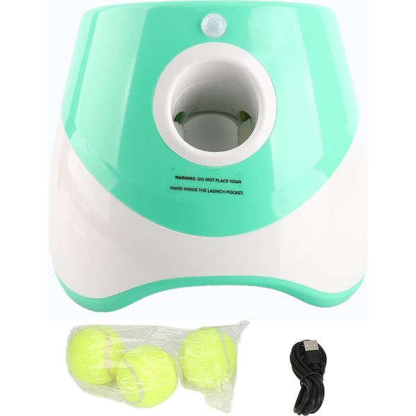 Lanciatore Di Palle Per Cani, Lanciatore Automatico, 3 Modalità, Ricaricabile, Per Uso Interno Ed Esterno, Verde-image
