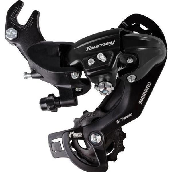 Deragliatore Posteriore Shimano 6 7 Velocità Tourney TY300 Con Gancio (Tipo B) - Nero (Confezione Da Officina)-image