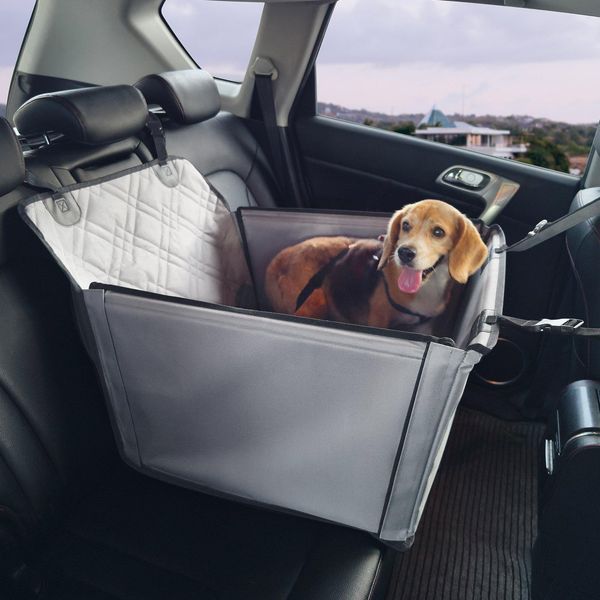 Seggiolino Auto Per Cani Sedile Posteriore Panca Per Cani Auto 22Kg 750X580X500Mm Grigio-image