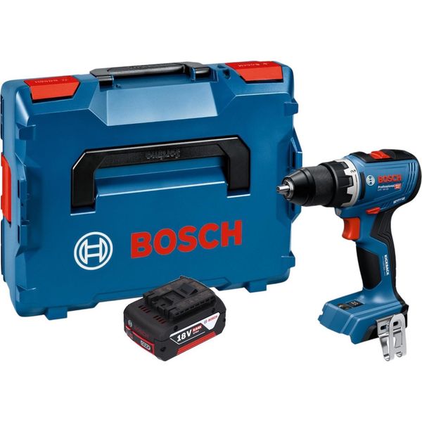 Bosch Gsr 18V-65 Trapano Avvitatore Professionale A Batteria 18 V 63 Nm Brushless + 1X Batteria Ricaricabile 5,0 Ah + L-Boxx - Senza Caricabatterie-image