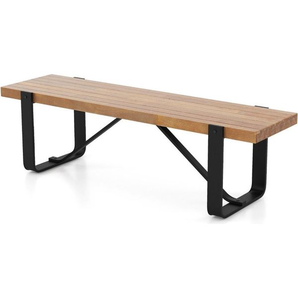Panca Da Ingresso Con Struttura In Metallo Panca Da Corridoio Rustica Scarpiera In Legno Per Fattoria 152,5 X 43 X 44 Cm-image