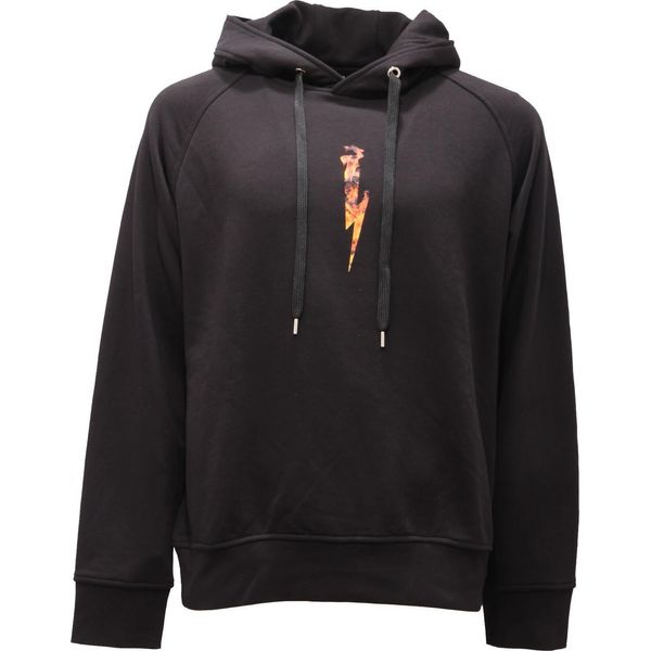 2466AF Felpa Uomo Neil Barrett Mix Cotone Black Sweatshirt Men-image