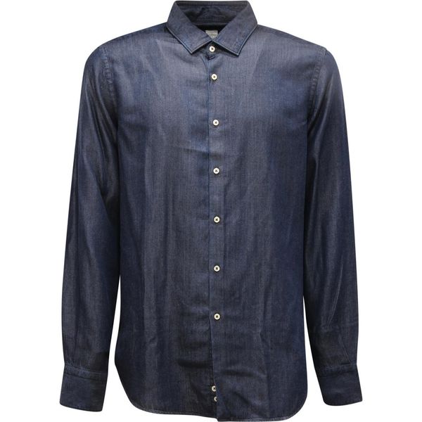 Camicia Uomo Gmf 965 Man Denim Jeans Light Shirt Blue-image