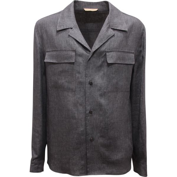 L0394 Giacca Camicia Uomo Briglia John Man Linen Jacket-image
