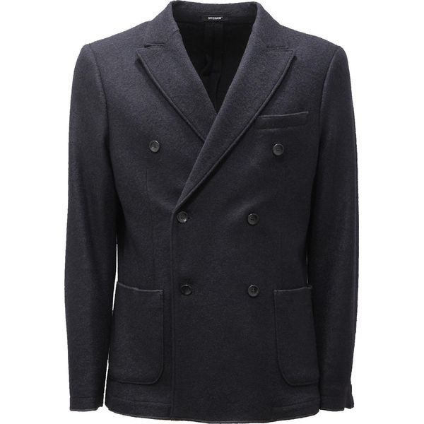 3307AF Giacca Uomo OFFICINA36 Dark Blue Fleece Wool Blend Jacket Man-image