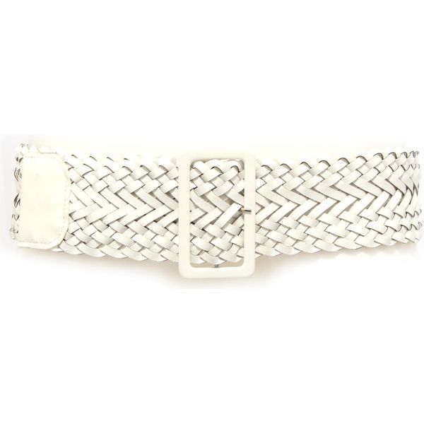 2811AA Cintura Donna Vicolo Intrecciata White Adjustable Belt Woman-image