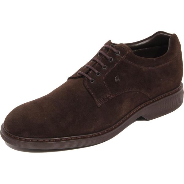 H2850 Scarpa Allacciata Uomo Hogan Man H576 Derby Suede Shoes Brown-image